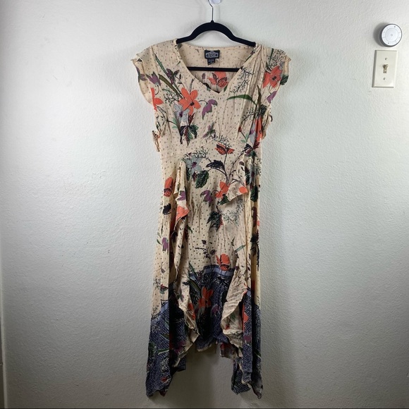 ANGIE V-Neck Flutter Sleeve Ruffle Scarf Hem Dress - Picture 6 of 16